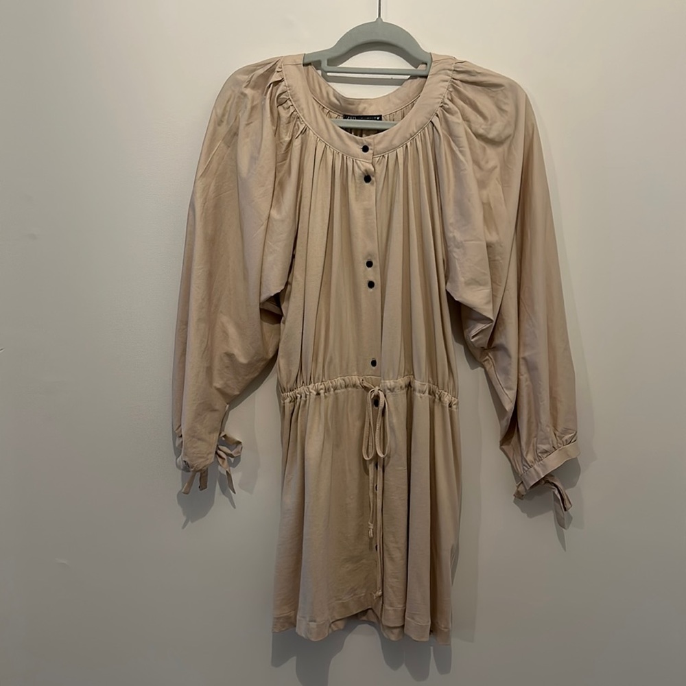 Zara Jersey dress with balloon sleeves M